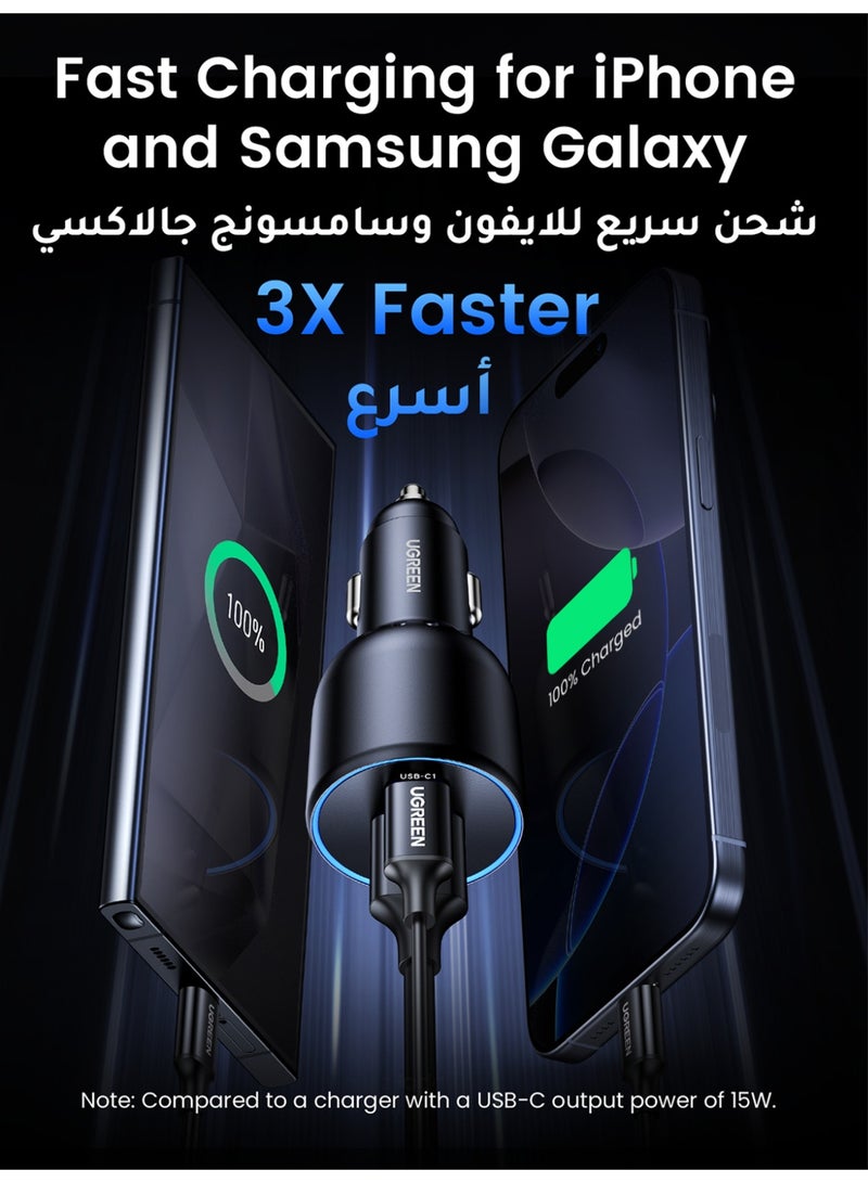 Ugreen 130W Car Charger Fast Charging 2C1A USB Car Power Adapter Laptop Car Fast Charger Plug With LED Indicator Compatible with MacBook Pro Air Mini Lenovo Dell iPhone 16 15 Pro Max Galaxy S25 S24 Ultra 130W - Image 5