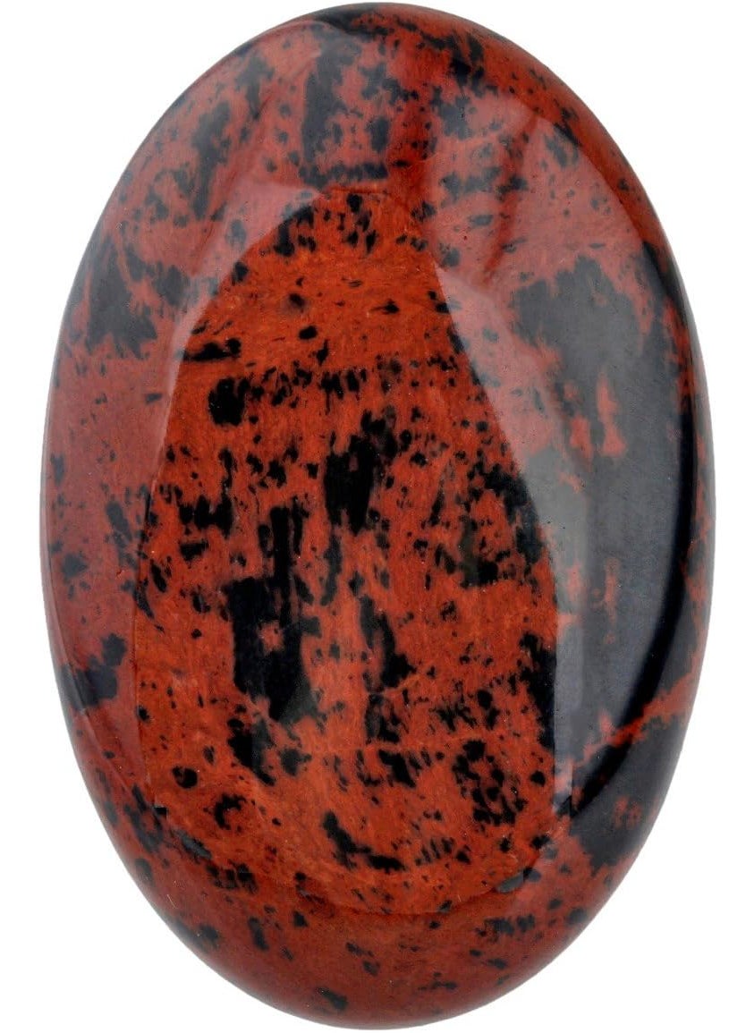 SUNYIK SUNYIK Mahogany Obsidian Oval Palm Stone, Polished Worry Energy Pocket Stones for Healing Reiki Massage 2"-2.5" 