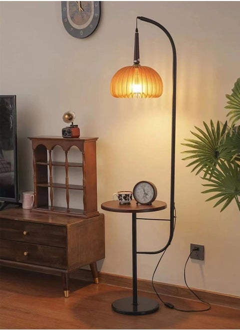 1-Piece Coffee Table With Lamp Sofa Table Bedroom Side Table Brown/Black 29x155 Centimeter