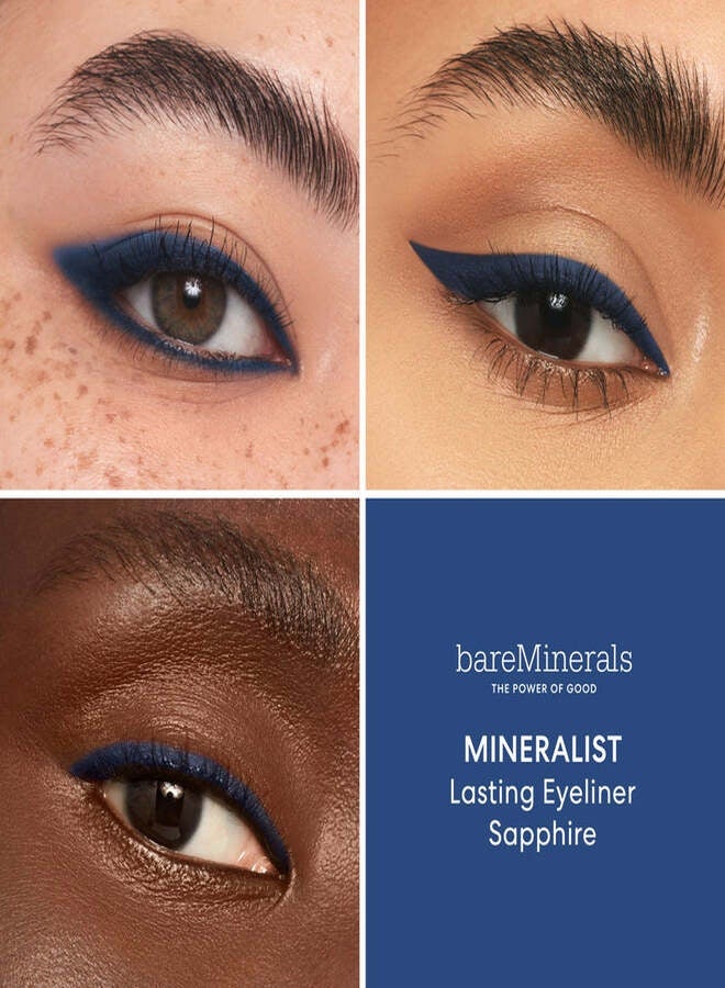 bareMinerals Mineralist Lasting Eyeliner – Sapphire | Long-Wear Waterproof Creamy Retractable Pencil Eyeliner with Avocado Oil & Aloe Vera – 0.35 g - Image 2