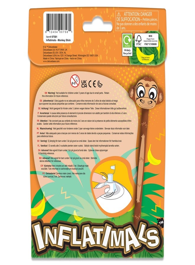 Inflatimals - Monkey from Deluxebase. Jungle Animal Inflatable Toy, Brown Blow Up Kids Party Decoration, Reusable Event Supplies & Room Decor, Inflates to 4.5ft. - Image 3