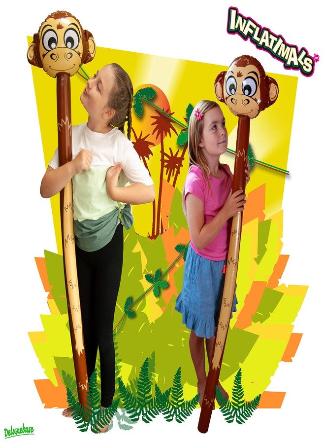 Inflatimals - Monkey from Deluxebase. Jungle Animal Inflatable Toy, Brown Blow Up Kids Party Decoration, Reusable Event Supplies & Room Decor, Inflates to 4.5ft. - Image 2