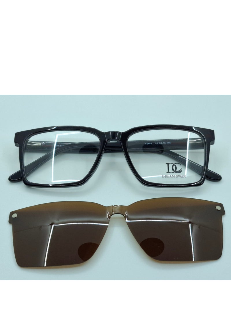 Generic Eye glasses frame with cover for the sun  - Image 5