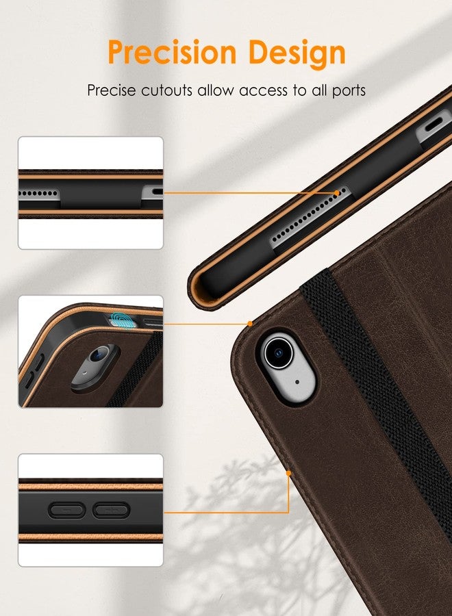 DTTO for iPad (A16) 11th Generation Case 11 Inch 2025, iPad 10th Generation Case 10.9 Inch 2022, Premium Leather Business Folio Stand Cover with Pencil Holder - Auto Wake/Sleep, Dark Brown - Image 5