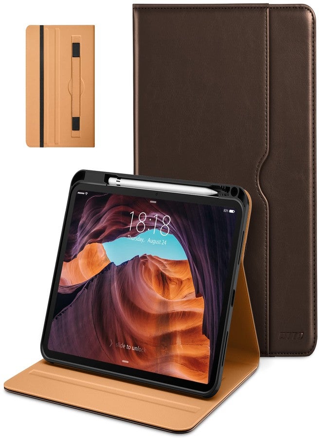 DTTO for iPad (A16) 11th Generation Case 11 Inch 2025, iPad 10th Generation Case 10.9 Inch 2022, Premium Leather Business Folio Stand Cover with Pencil Holder - Auto Wake/Sleep, Dark Brown - Image 1