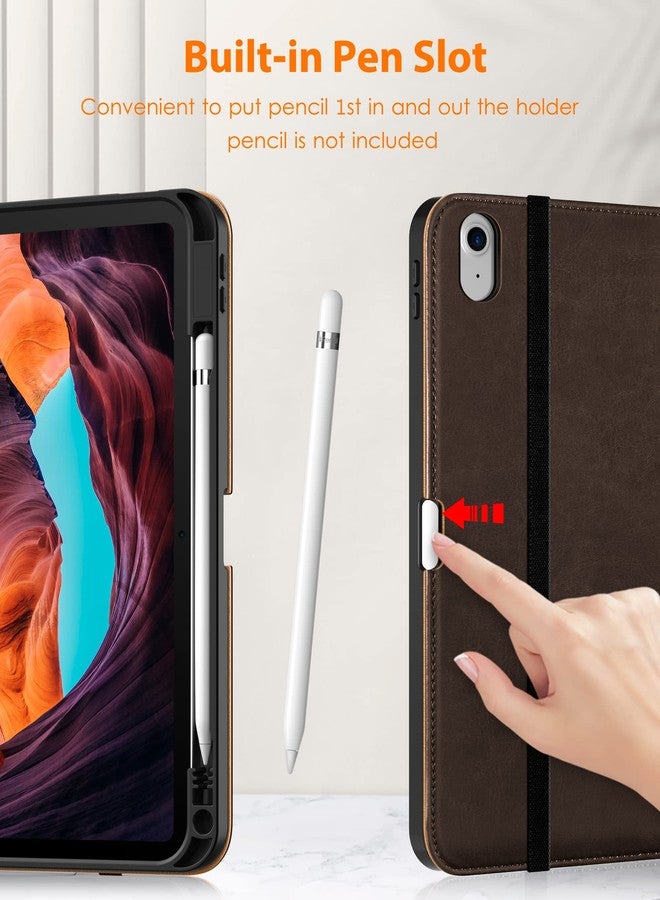 DTTO for iPad (A16) 11th Generation Case 11 Inch 2025, iPad 10th Generation Case 10.9 Inch 2022, Premium Leather Business Folio Stand Cover with Pencil Holder - Auto Wake/Sleep, Dark Brown - Image 4