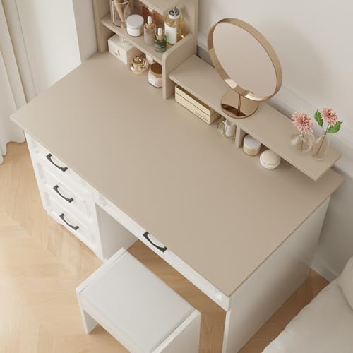 VaryPaper 15.7''x78.7'' Matte Beige Brown Wallpaper Peel and Stick Light Brown Contact Paper for Walls Removable Waterproof Kitchen Cabinet Vinyl Wrap Self Adhesive Wall Paper for Bedroom Bathroom - Image 5