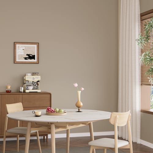 VaryPaper 15.7''x78.7'' Matte Beige Brown Wallpaper Peel and Stick Light Brown Contact Paper for Walls Removable Waterproof Kitchen Cabinet Vinyl Wrap Self Adhesive Wall Paper for Bedroom Bathroom - Image 2