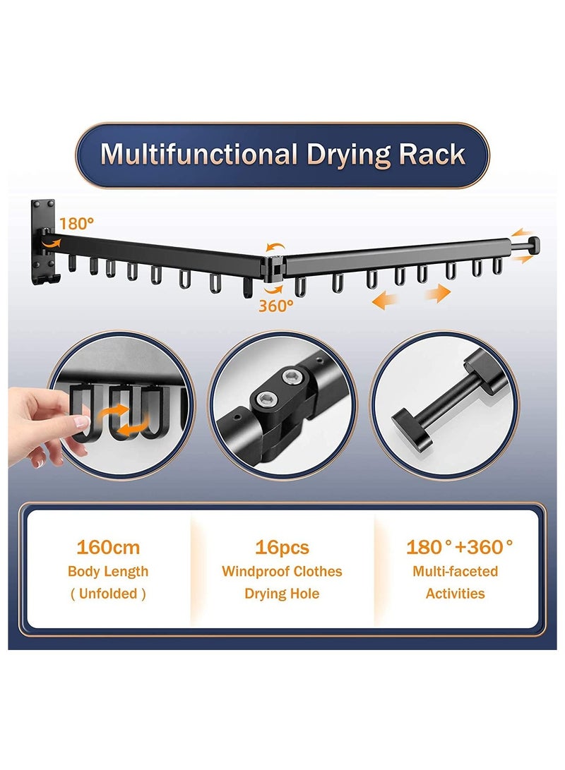 GGEROU Wall Mounted Retractable Clothes Drying Rack,Foldable Clothes Hangers,Stainless Steel Collapsible Laundry Clothes Hanger Rack - Image 4