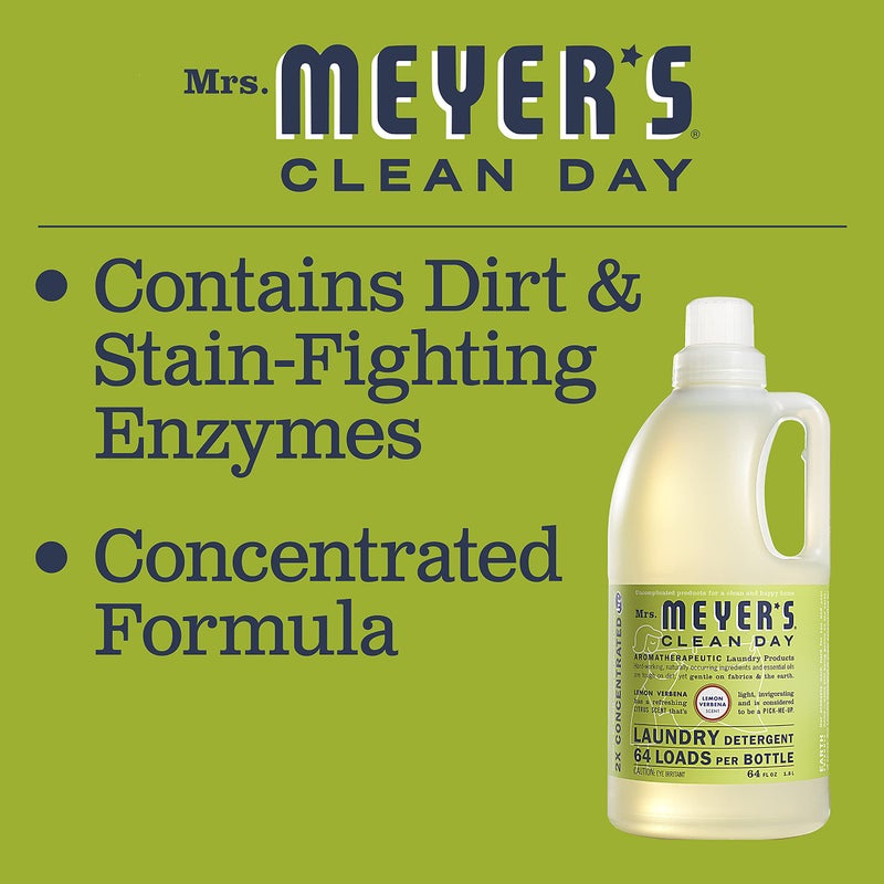 MRS. MEYER'S CLEAN DAY Liquid Laundry Detergent, Infused with Essential Oils, Lemon Verbena, 64 oz (64 Loads) - Image 3