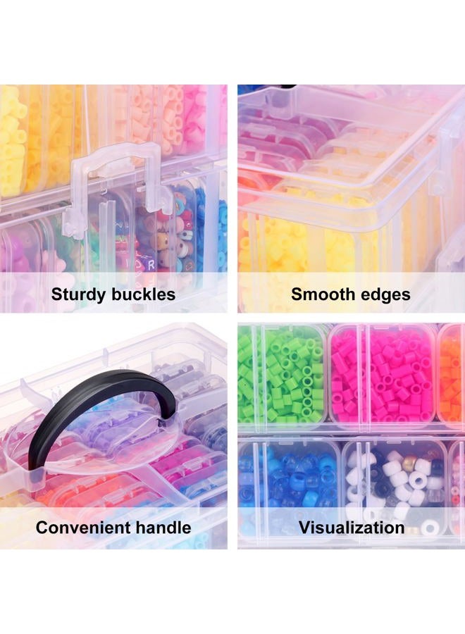 SGHUO Bead Organizer Box, 56 pcs Small Organizers, 3-Tier Stackable Storage Container Box for Art Craft Storage, Washi Tape, Kids Toys, Jewelry, Beauty & Sewing Supplies - Image 3