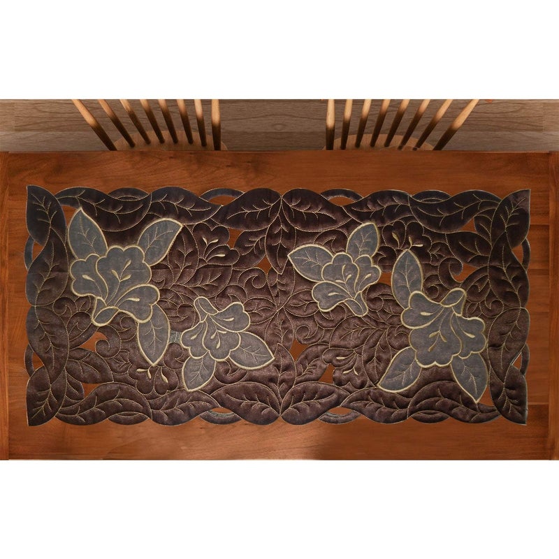 NICASA Designer Cotton Table Runner Brown  - Image 4