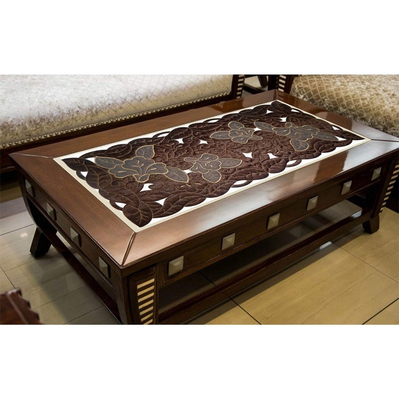 NICASA Designer Cotton Table Runner Brown  - Image 1