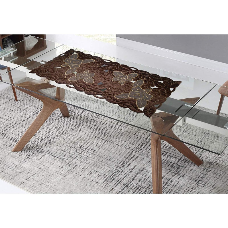 NICASA Designer Cotton Table Runner Brown  - Image 3