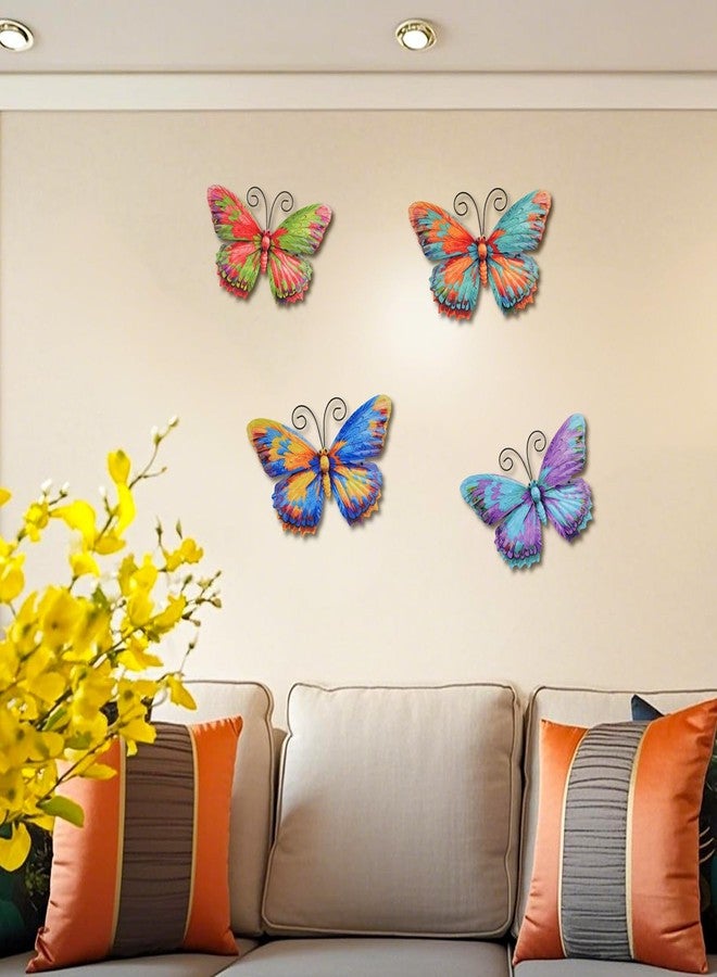 Junware 4 Pieces Metal Butterfly Wall Art Decor - 7.5" Outdoor Fence Wall Sculpture Decor, Hanging Decoration for Garden Yard Living Room Bedroom Patio Balcony, Nice Gift for Mom Friend - Image 5