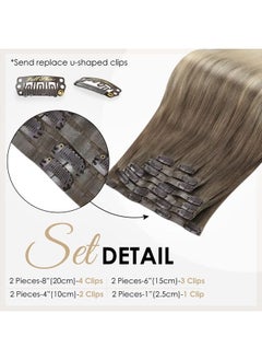 Full Shine Blonde Hair Clip in Human Hair Extensions Ash Brown Balayage to Platinum Blonde Pu Clip in Hair Extensions Invisible Blonde Natrual Remy Hair Silky Straight 120 Grams 16 Inch  - Image 3