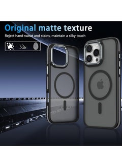 Generic Magnetic Case Compatible with MagSafe Translucent Matte Shockproof Women Men Girl Protective Case Cover for iPhone 16 Pro Max 6.9 (Black)  - Image 2