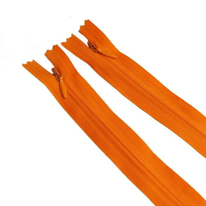 INVISIBLE ZIPPERS NYLON COIL 3 2 PIECES ORANGE 12 INCH