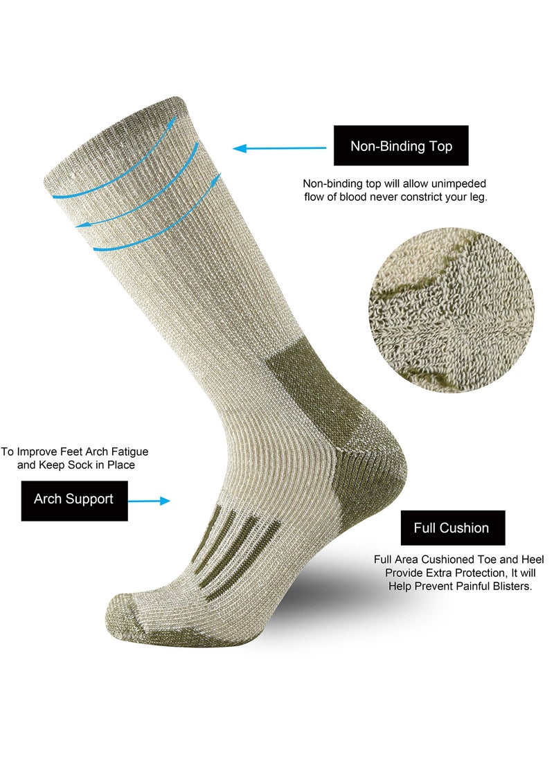 SYOSI - 4 Pairs of Merino Wool Socks, Merino Warm Socks for Men and Women, Breathable Warm Wool Cushion Crew Socks, Middle Length Moisture Wicking Wool Socks for Hiking, Running, Skiing - Image 1