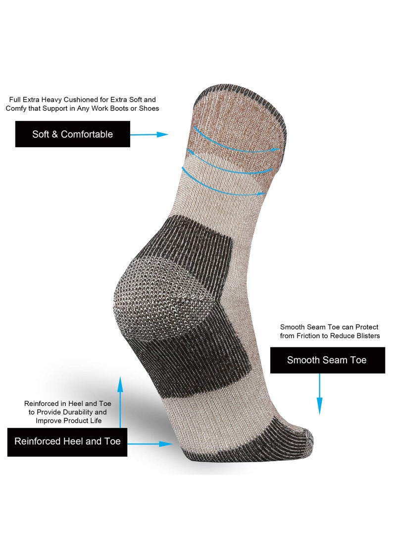 SYOSI - 4 Pairs of Merino Wool Socks, Merino Warm Socks for Men and Women, Breathable Warm Wool Cushion Crew Socks, Middle Length Moisture Wicking Wool Socks for Hiking, Running, Skiing - Image 1