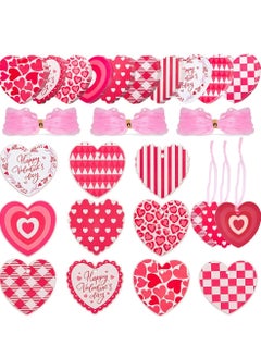 Generic 120PCS Valentine Gift Tags, Heart Paper Tags Hanging Label with Organza Ribbons for Valentine's Day Wedding Party Gift Wrapping DIY Crafts Decoration  - Image 1
