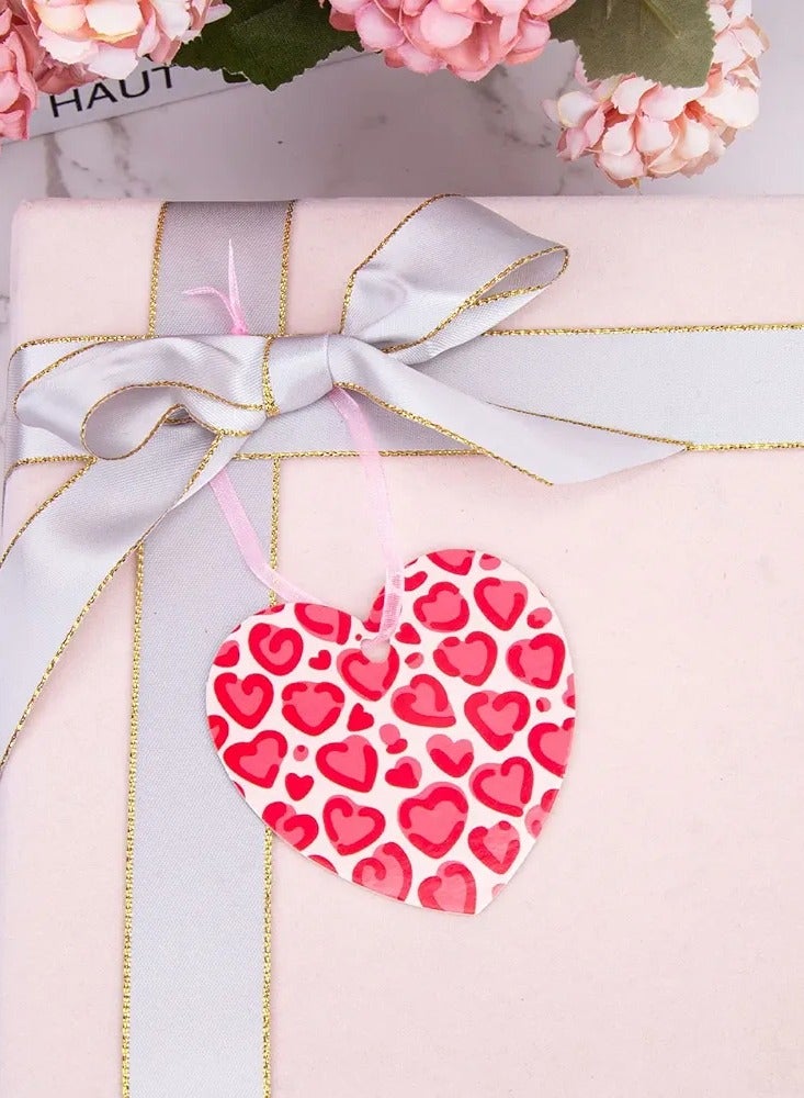 120PCS Valentine Gift Tags, Heart Paper Tags Hanging Label with Organza Ribbons for Valentine's Day Wedding Party Gift Wrapping DIY Crafts Decoration - Image 3