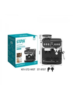 Winning Star Electric Grinder Espresso Machine 15 Bar BlackSt-9707  - Image 2