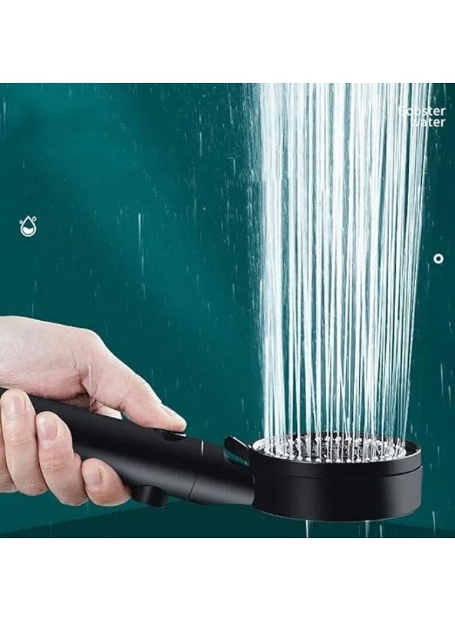High Pressure Water Saving Adjustable Shower Head (1 Pieces) - Black - Image 3