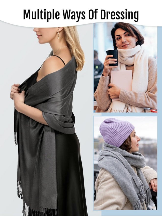 Genovega - Pashmina Rave Shawl And Cashmere Wraps Travel Shaw Scarf Shall Gift For Women Casual Mom Dress Cover Up Formal Dressy Airplane Chal Soft Autumn Wedding Womens Sheer Church Shawl For Evening Dresses - Image 1