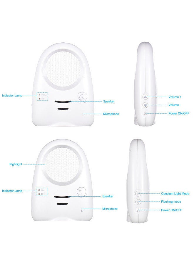 Generic - Portable 2.4GHz Wireless Digital Audio Baby Monitor One-Way Talk Crystal Clear Baby Cry Detector Sensitive Transmission - Image 1