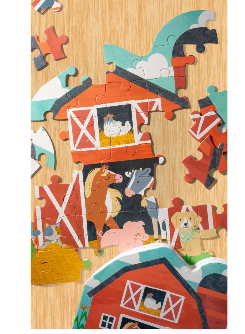 Stephen Joseph لعبة بازل مزخرفة على شكل مزرعة للأطفال - Image 3