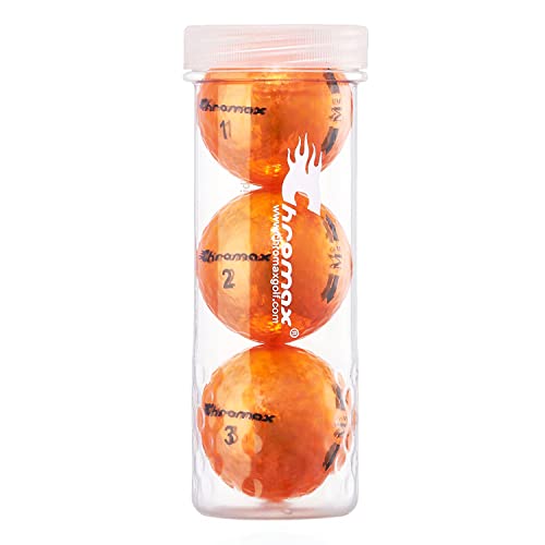 Chromax Metallic M5 Colored Golf Balls (3 Pack Tube), Orange - Image 1