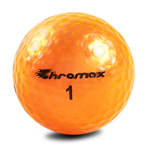 Chromax Metallic M5 Colored Golf Balls (3 Pack Tube), Orange - Image 2
