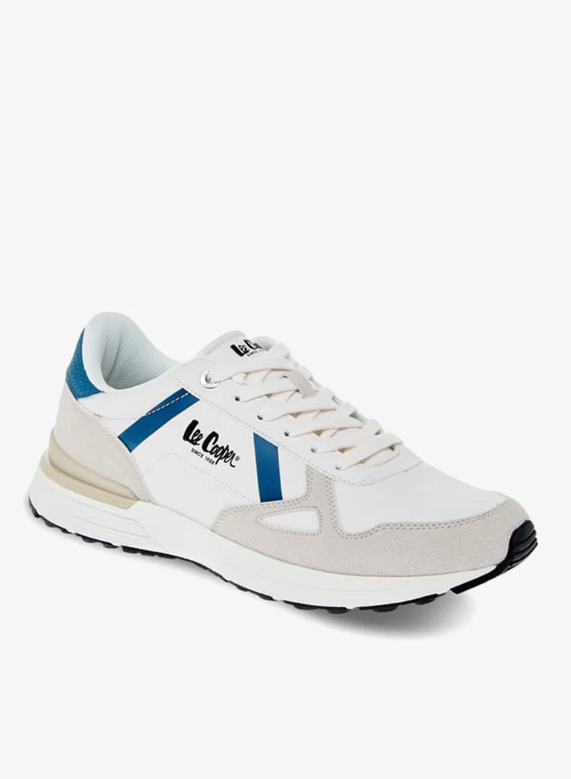 Lee Cooper Men's Logo Detail Sneakers with Lace-Up Closure