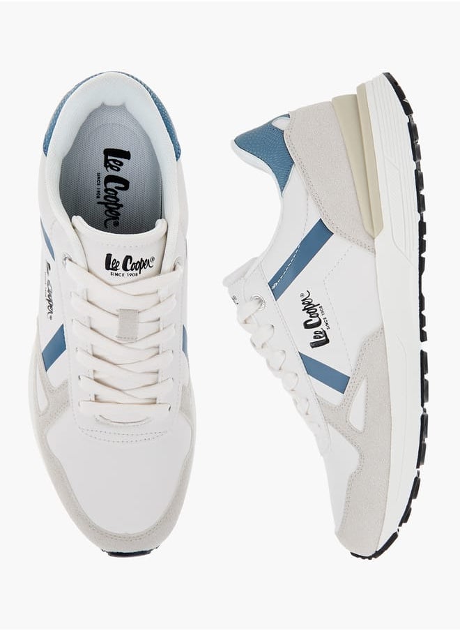 Lee Cooper Men's Logo Detail Sneakers with Lace-Up Closure  - Image 1