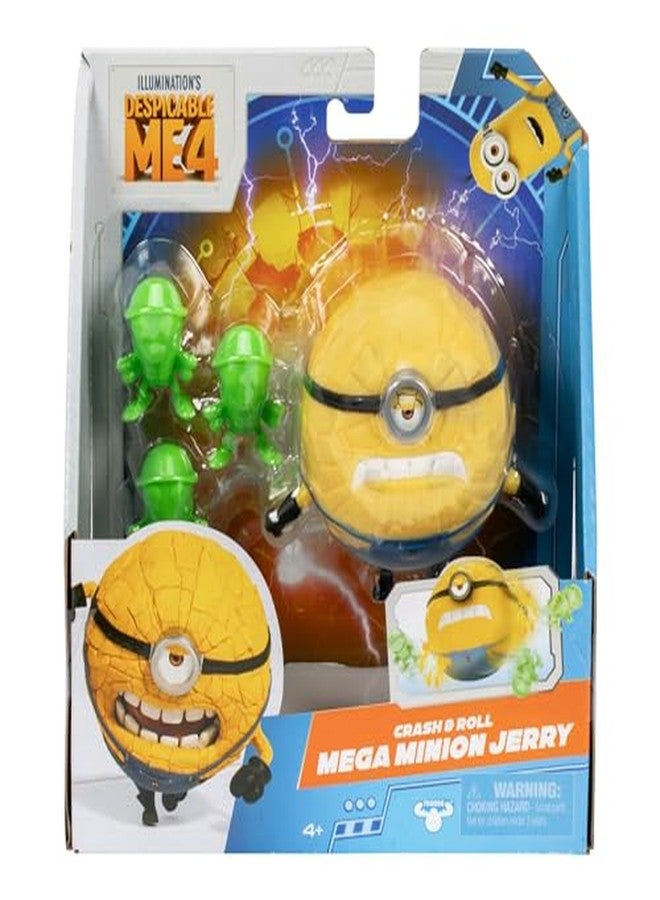 Minions Despicable Me 4 - Crash & Roll Mega Jerry Action Figure | Jerry Turns Into A Ball to Roll and Crash Into Roaches | Collect All 5 | All with A Different Play Feature and Accessories - Image 3