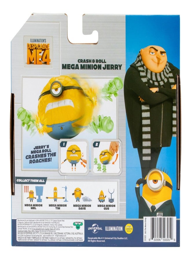Minions Despicable Me 4 - Crash & Roll Mega Jerry Action Figure | Jerry Turns Into A Ball to Roll and Crash Into Roaches | Collect All 5 | All with A Different Play Feature and Accessories - Image 5