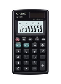 8-Digit Portable Basic Casio Calculator SL-797TV, Black/Grey