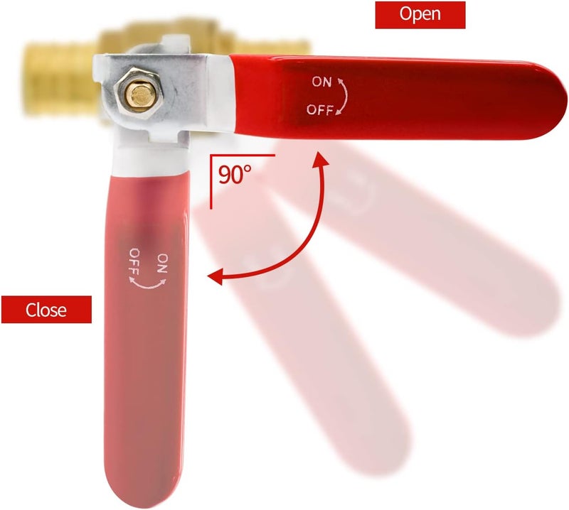 Ruby Q RUBY.Q 1/2in PEX Brass Full Port Shut Off Ball Valve Set - 20 Pack - Image 3