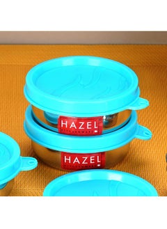 Hazel HAZEL Air Tight Stainless Steel Containers For Storage - Set Of 2 (150 Ml Each) - Leak-Proof Kitchen Storage Solution - Perfect Diwali Gifts For Organizing Your Kitchen, Blue  - Image 2