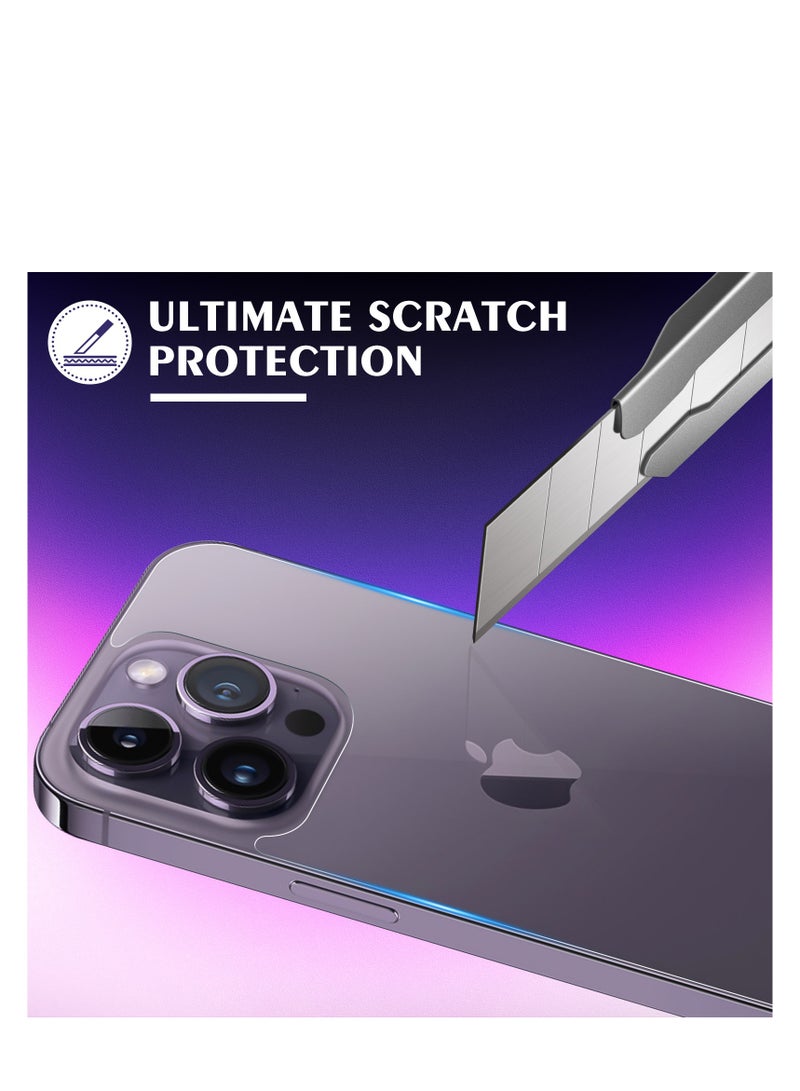 حامي الشاشة الخلفية لـ iPhone 14 Pro Max [2-Pack]، 14 Pro Max حامي الزجاج الخلفي ضد بصمة الأصابع / الخدش 9H صلابة رقيقة جداً 14 Pro Max حامي الشاشة الخلفية لـ iPhone 14 Pro Max (6.7 بوصة) - Image 2