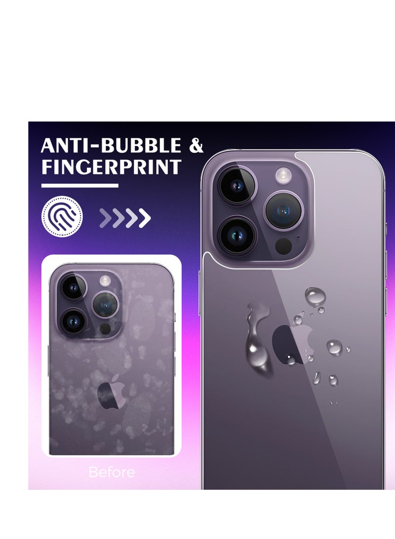 حامي الشاشة الخلفية لـ iPhone 14 Pro Max [2-Pack]، 14 Pro Max حامي الزجاج الخلفي ضد بصمة الأصابع / الخدش 9H صلابة رقيقة جداً 14 Pro Max حامي الشاشة الخلفية لـ iPhone 14 Pro Max (6.7 بوصة) - Image 3