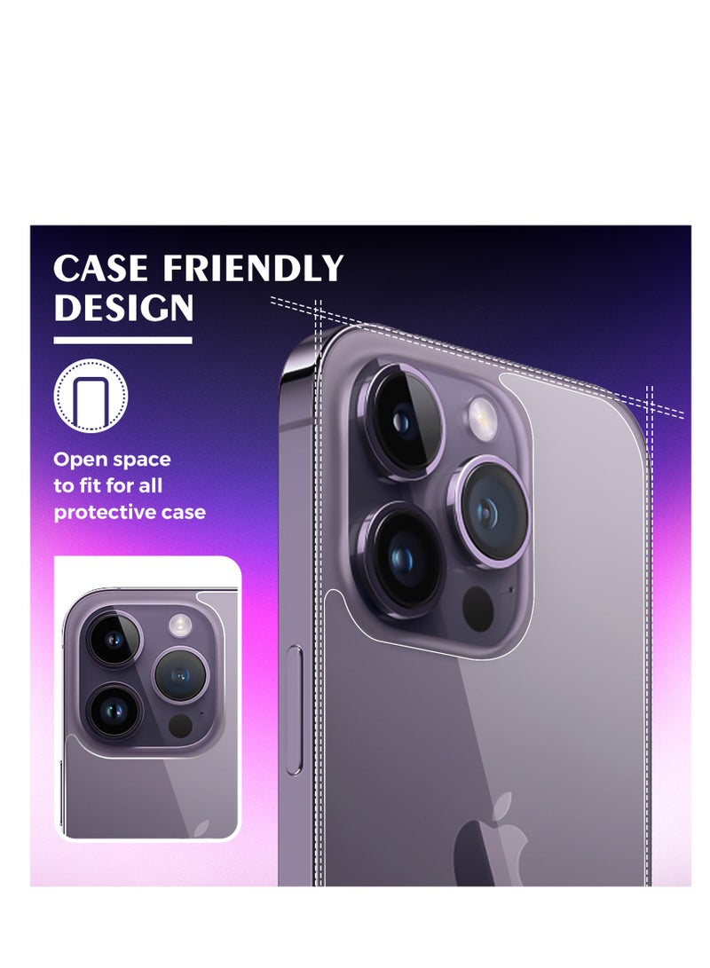 حامي الشاشة الخلفية لـ iPhone 14 Pro Max [2-Pack]، 14 Pro Max حامي الزجاج الخلفي ضد بصمة الأصابع / الخدش 9H صلابة رقيقة جداً 14 Pro Max حامي الشاشة الخلفية لـ iPhone 14 Pro Max (6.7 بوصة) - Image 4