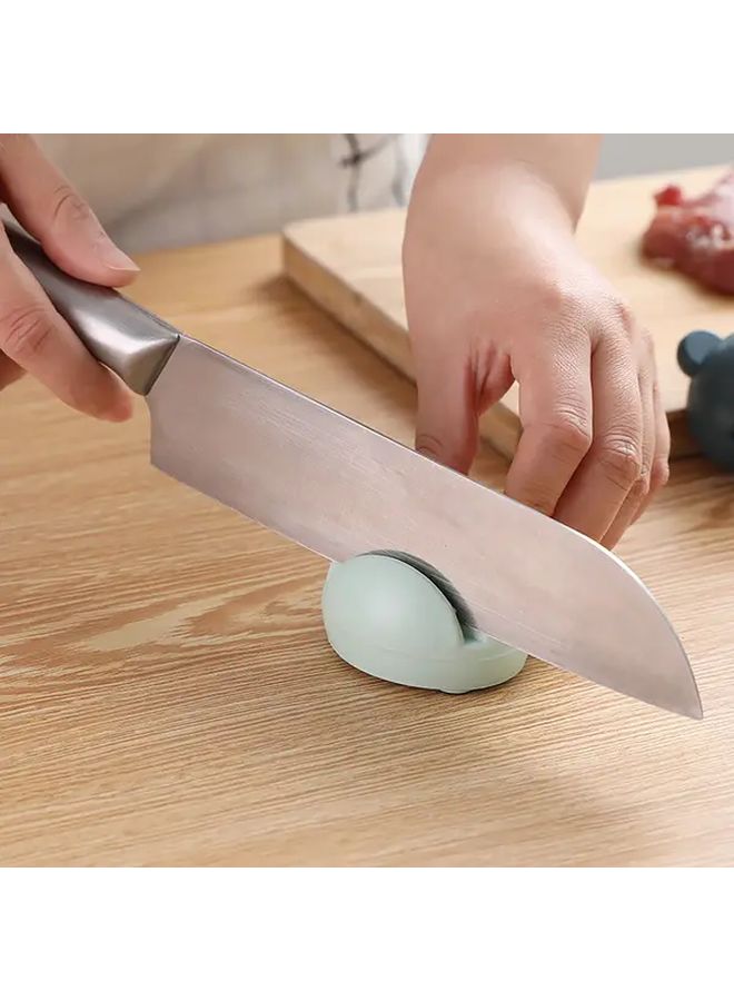 Yellow Manual Frog Knife And Scissor Sharpener With Non Slip Base Heavy Duty Plastic Construction Easy To Use Kitchen Tool For Home Office Professional Use Compatible With Chef Knives Ergonomic Design For Office Workers - Image 3