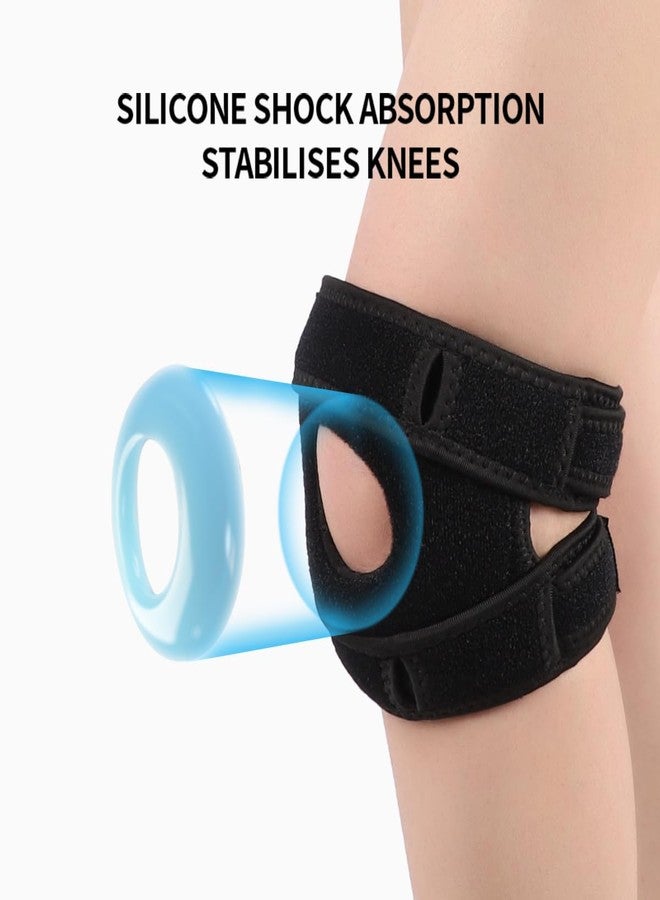 iStabo Knee Brace for Women & Men, Knee Support Strap Stabilizer with Gel Pads for Running, Workout, Patella Knee Brace for Pain Relief, Arthritis, Patellar Tendonitis, Meniscus tear(2,Black) - Image 4