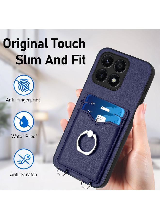 اس-توب جراب هاتف Honor X8a R20 Crossbody مزود بحلقة وحبل وحامل للبطاقات - Image 5