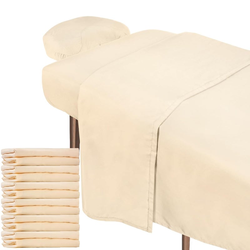Oudain Oudain 6 Set Microfiber Massage Table Sheets Each Set Includes Massage Table Covers Fitted Sheets Face Cradle CoversNatural 