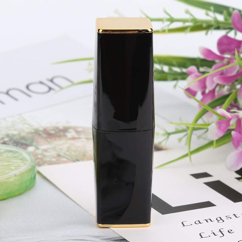 Black Empty Lipstick Containers, DIY Lip Balm Tubes for Homemade Lipstick, Refillable Magnetic Clasp Tube with 12.1mm Inner Diameter, ABS Material for Crafting and (Single opp bag [Glossy magnetic - Image 1