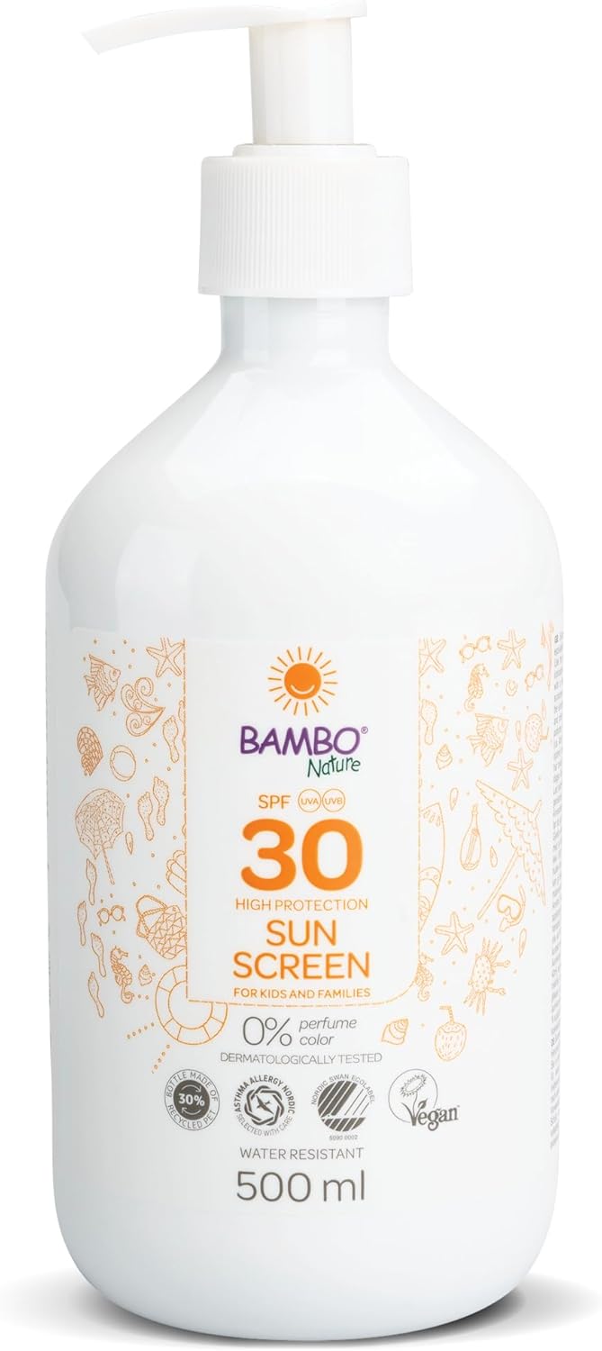 Bambo Nature Suncream 500ml SPF 30 Sun Screen Colourant Fragrance Free Sunscreen To Protect Your Skin Dermatologically Tested