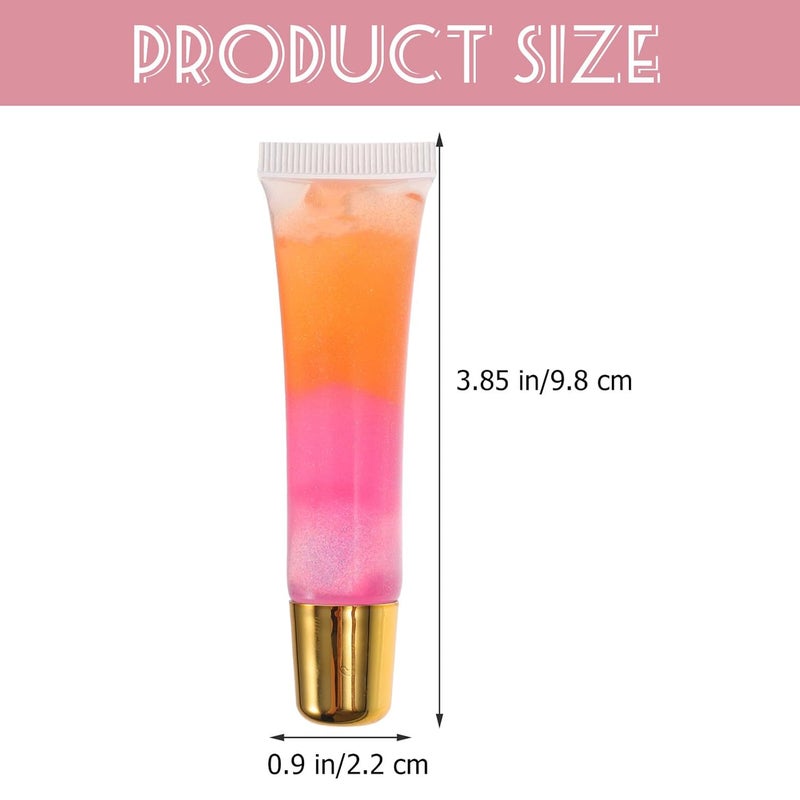 Unomor Hydrating Lip Oil for Women and Teens Dual-color Lip Gloss Pack with Moisturizing Plumping Care Natural Ingredients Non-greasy Soft Tube - Image 2